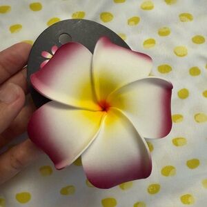 Pink, White and Yellow Flower Hair Clip